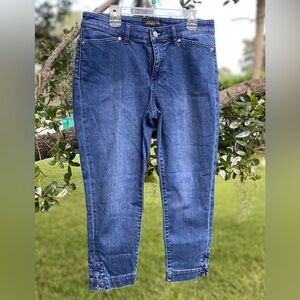 Talbots Mid Rise Flawless 5 Pocket Ankle Stretch Denim Capri Jeans Womens Sz 8P